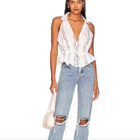 NWT Free People Revolve Tangerine Tank in Ivory - Picture 4 of 4